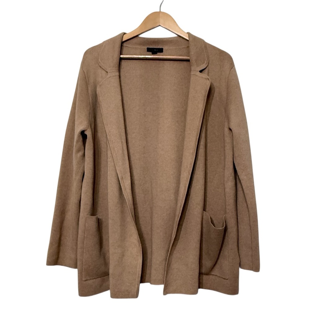 J. Crew Open Sweater Blazer Cardigan Merino Wool Oversize Neutral Tan Women’s M